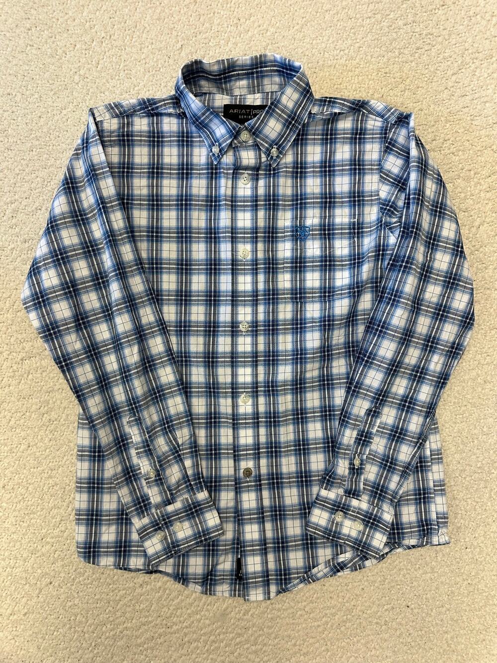 Ariat Pro Boys Long Sleeve Button Down Shirt Medium